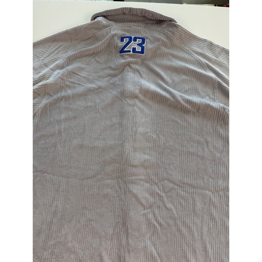 Jordan Brand Grey Ribbed Corduroy Short Sleeve Button Up Shirt XXLT 23 Jumpman - Picture 8 of 12